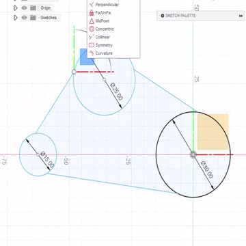 Fusion 360: Using the Tangent Constraint
