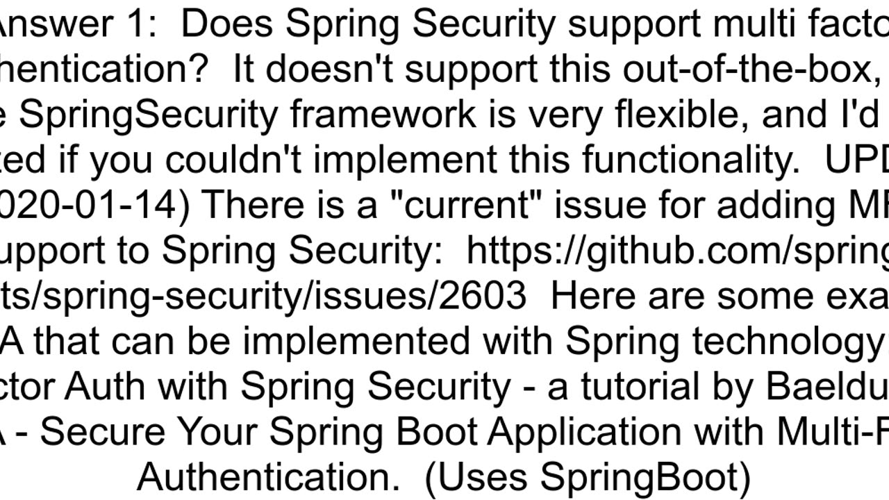 Does Spring Security support multi factor authentication