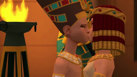 Pharaoh Gives Queen Hug