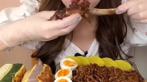 Noodles Jjajangmen mukbang 먹방