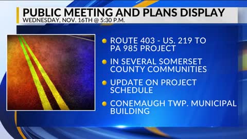 Pubic meeting scheduled to discuss Somerset County projects