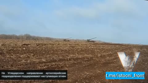 The work of the Russian artillery in the direction of "Ugledar" where the Russian infantry is