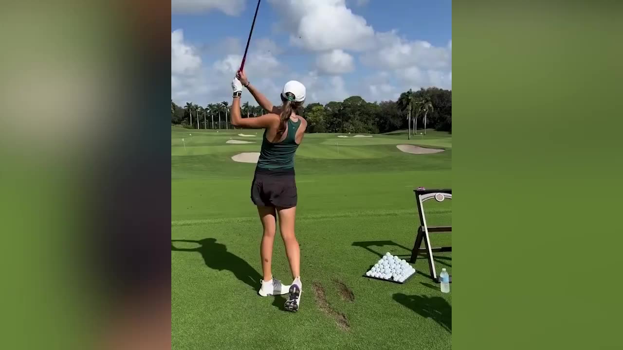 The Donald goes golfing with his granddaughters.