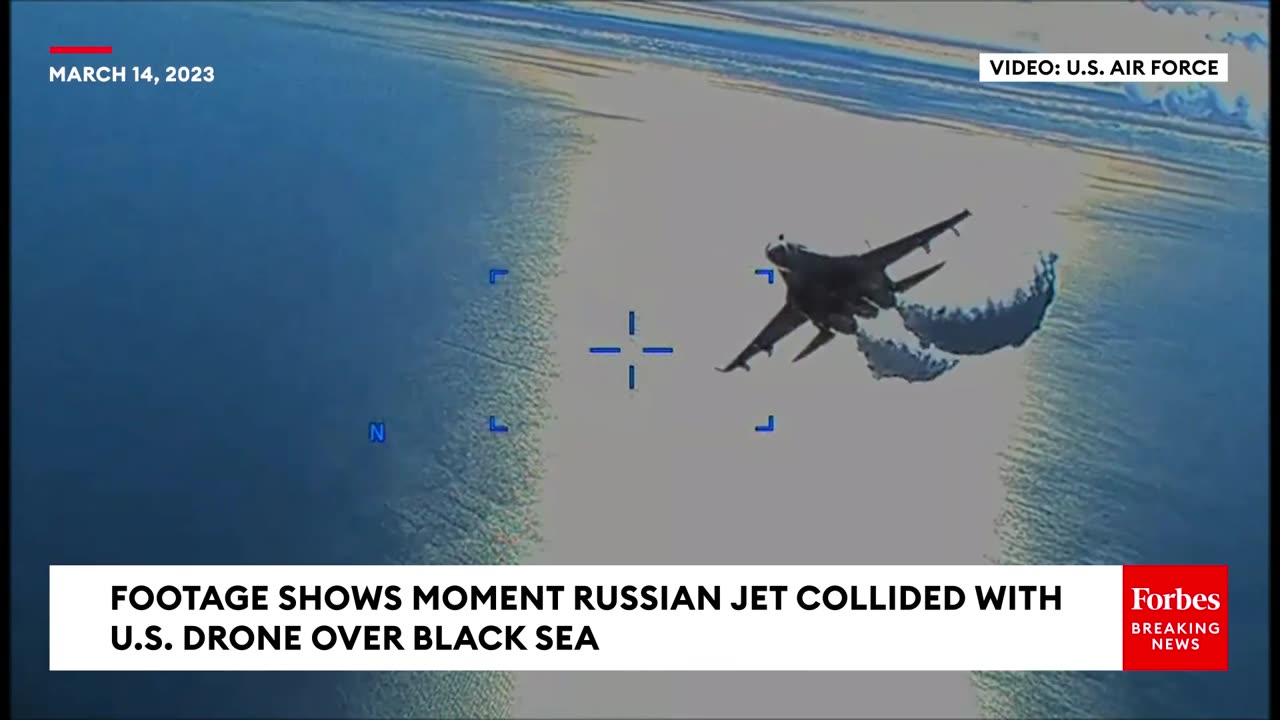 WATCH- Footage Shows Moment Russian Jet Collided With US Drone Over Black Sea