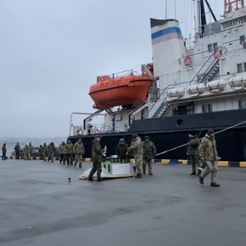 The video shows border guards who surrendered from Snake Island, near Odessa, who were called