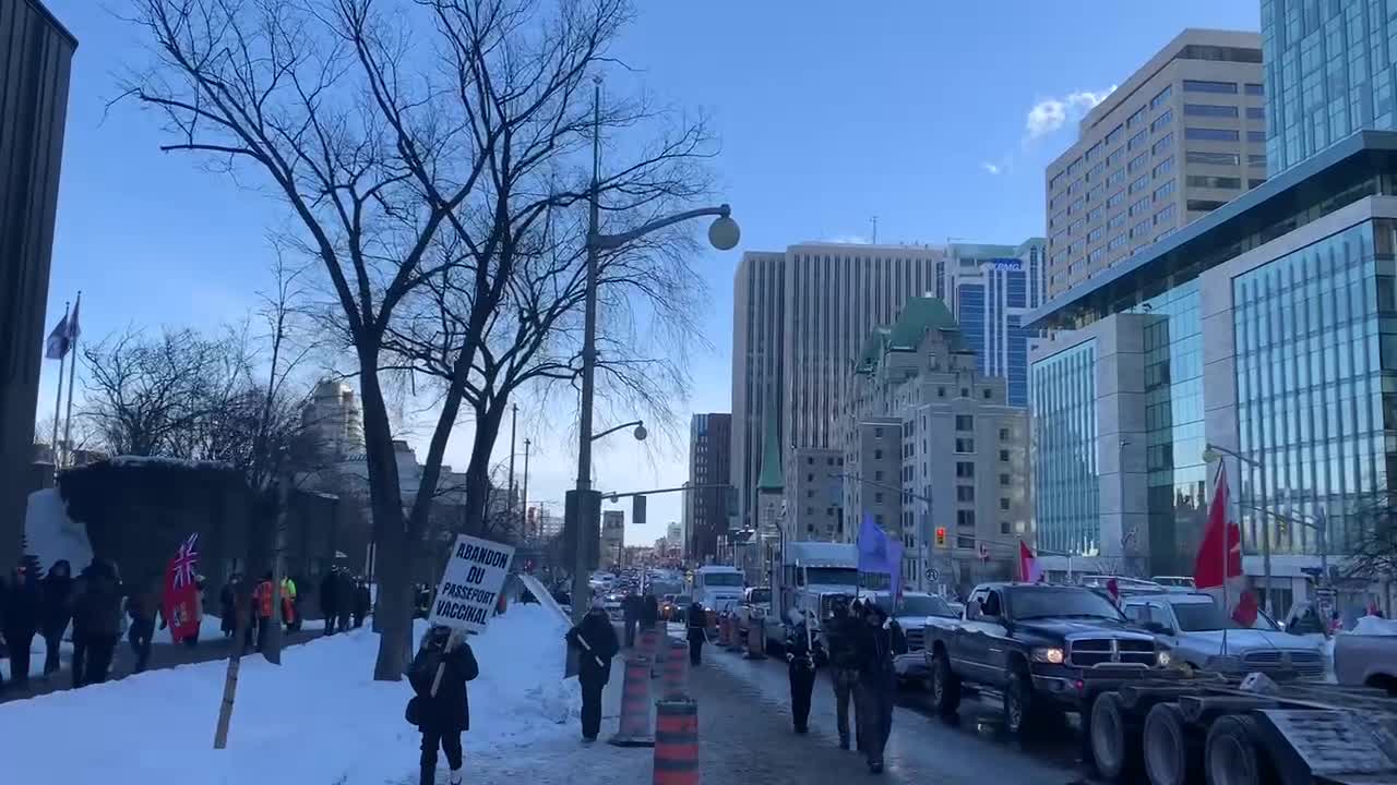 FreedomConvoy - Wellington to Laurier on Elgin