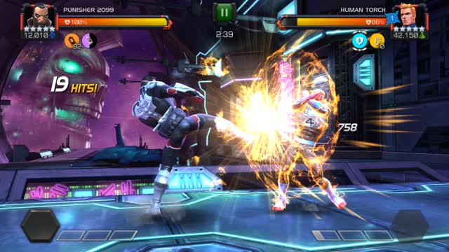 Mcoc, Punisher 2099 crushes Human Torch