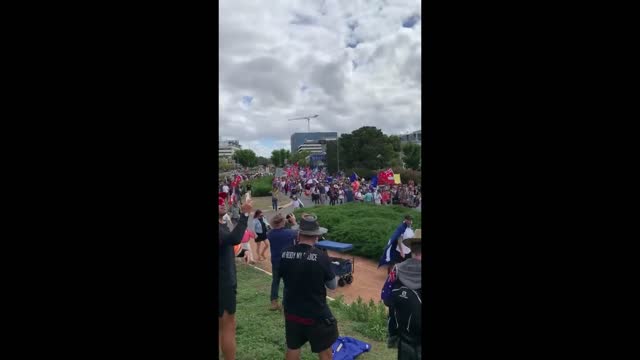 Canberra Protest Against Tyrannical Vaccine Passports and Mandatory Vaccinations