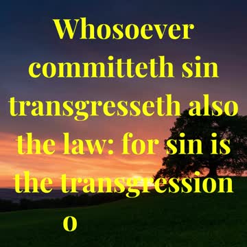 Whosoever committeth sin transgresseth also the law: for sin is the transgression of the law