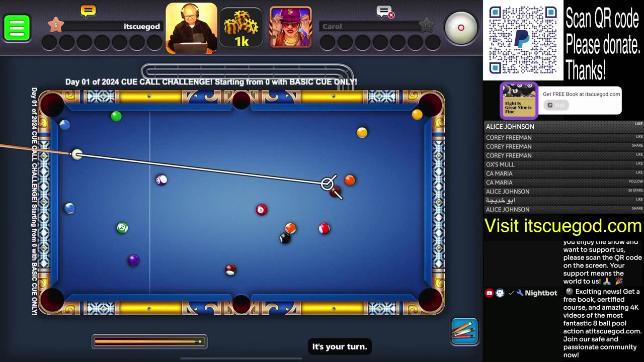 2024 CUE CALL CHALLENGE! Starting from 0 with BASIC CUE ONLY! no upgrades! From JANUARY 1st 10am PST