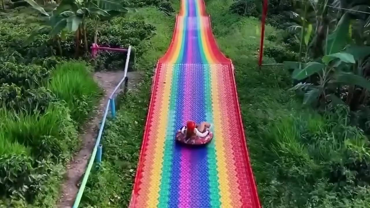 Take a Trip on the World's Longest Rainbow slide🌈🌈🌈