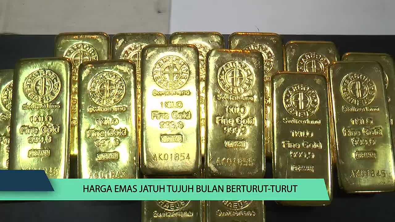 Harga Emas Jatuh Tujuh Bulan Berturut-Turut