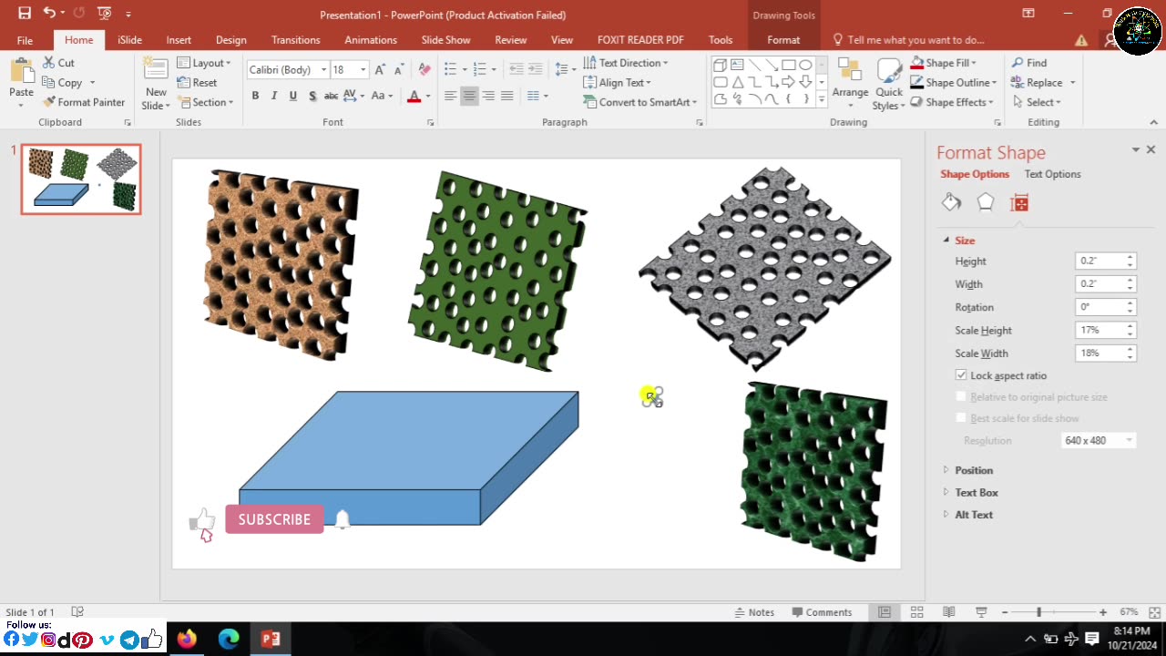 How to draw a schematic diagram of Porous Matrix/Membrane/Material using Microsoft PowerPoint