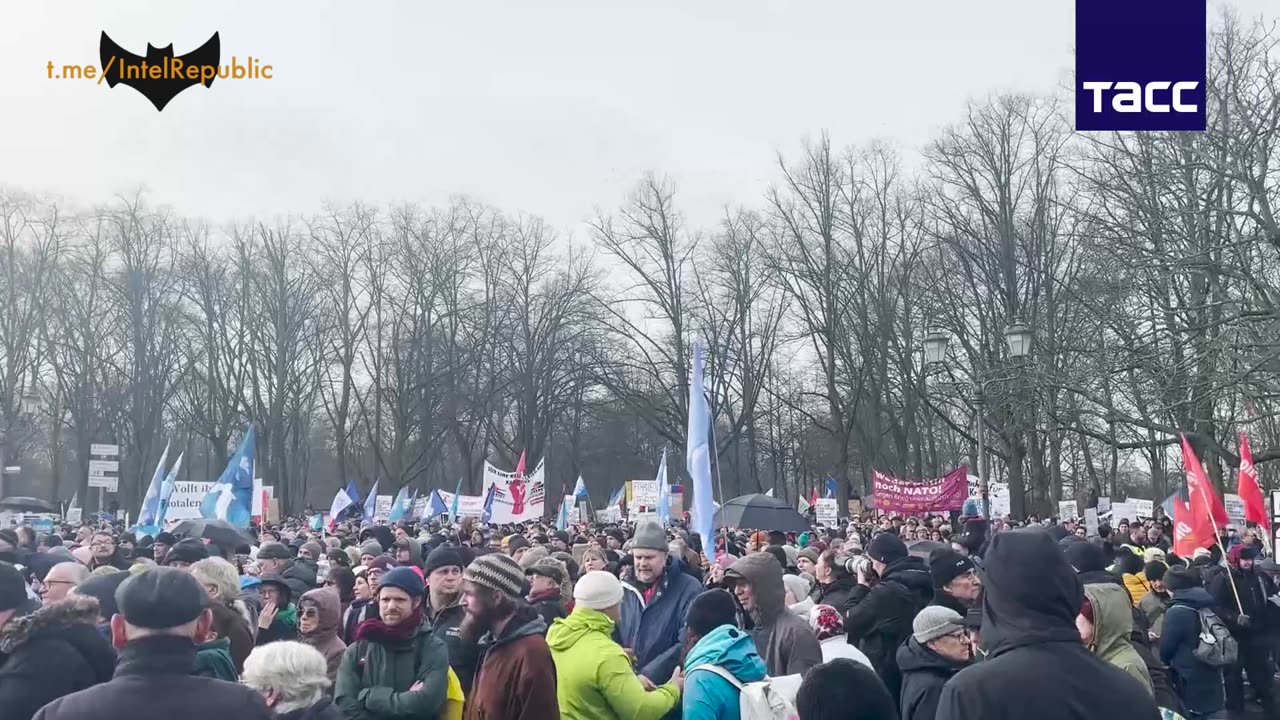 Anti war rally in Berlin, Germany on Feb. 25, 2023