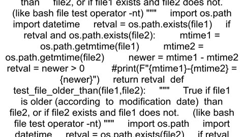 How to compare the modified date of two files in python