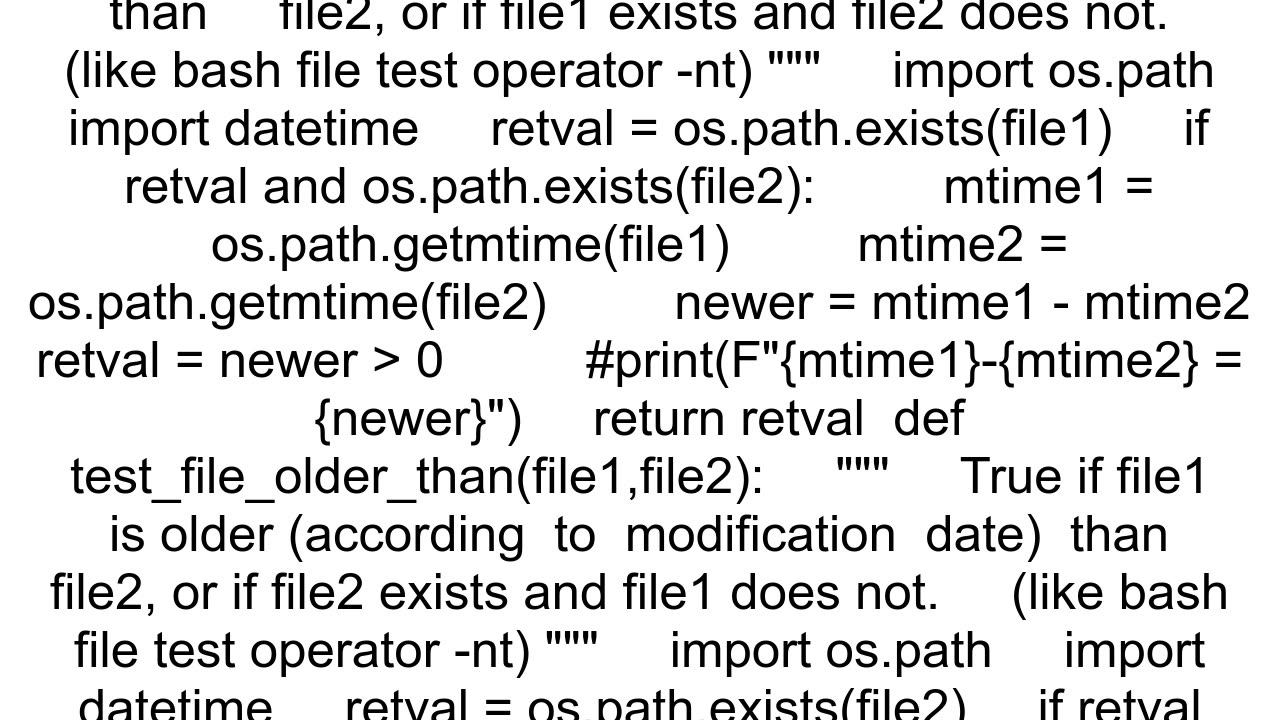 How to compare the modified date of two files in python