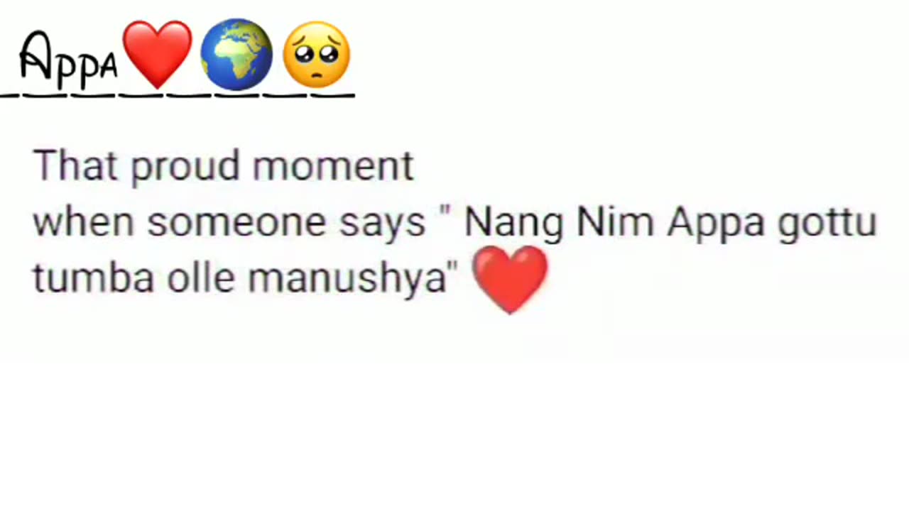 APPA 🥹❤️🩹 KANNADA STATUS