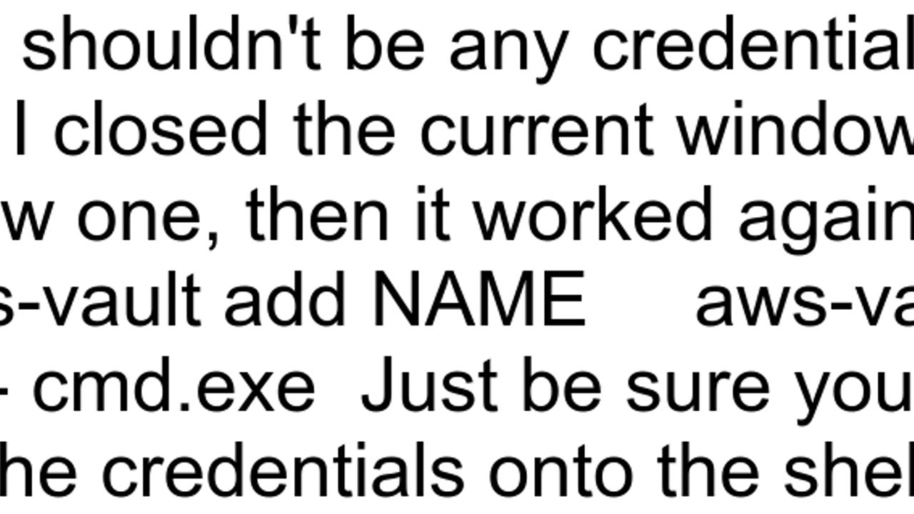 awsvault credentials missing