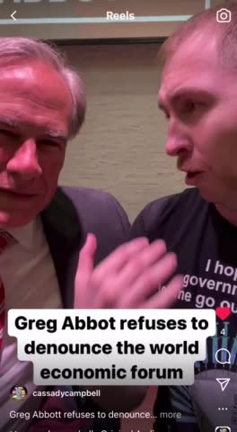 Greg Abbott, Please condemn WEF NOW