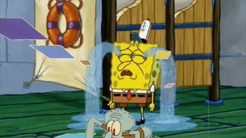 Squidward Is Playing With Tiles While SpongeBob Cries In The Bathroom 🧻