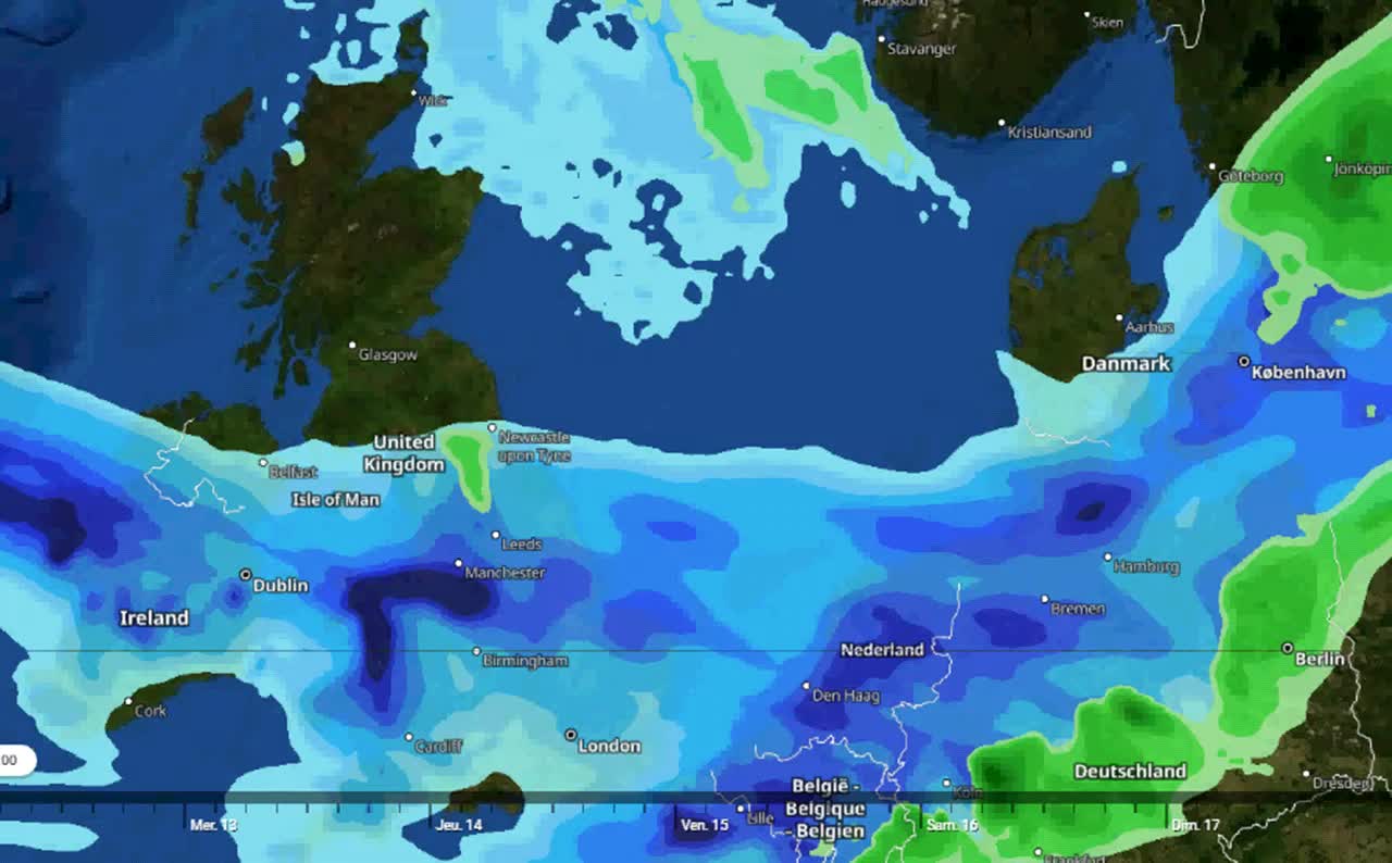 weather forecast from 12/01/2021 to 18/01/2021 in ireland, united kingdom danmark