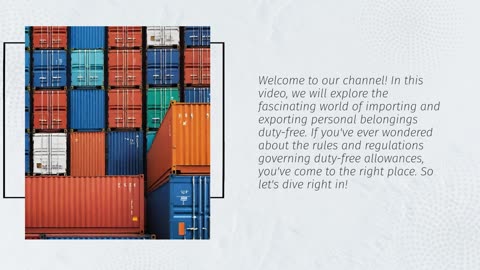 Importing and Exporting Personal Belongings Duty-Free: A Complete Guide