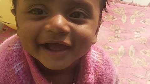 Very cute baby laughing.