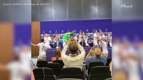 'It's coming home': England's Lionesses crash press conference in celebration of Euro win