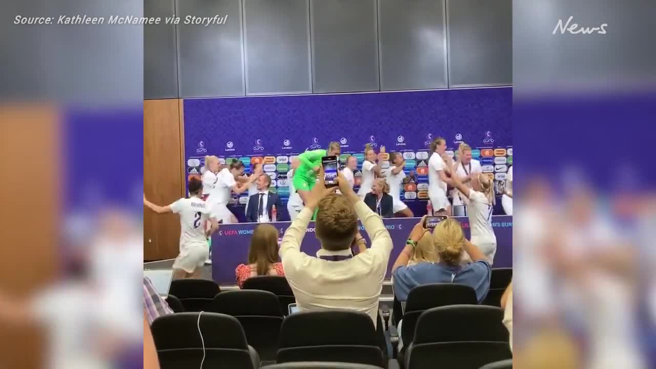 'It's coming home': England's Lionesses crash press conference in celebration of Euro win