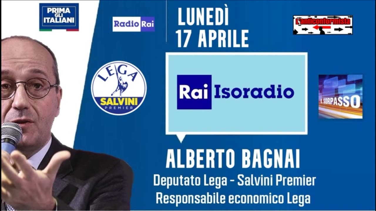 🔴 Intervista radiofonica all'On. Alberto Bagnai a "IL Sorpasso" su Isoradio (17/04/2023).