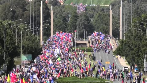 Previously Unseen Footage of Freedom Protest in Canberra Australia Not Shown in the mainstream media