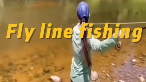 Fly line fishing