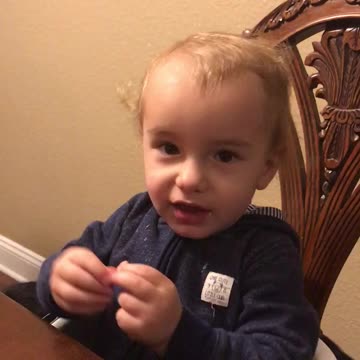 Baby learned his first word in sign language