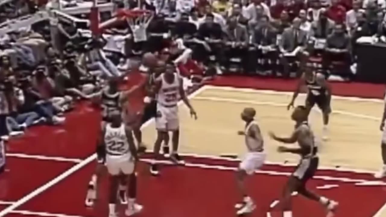 Hakeem Olajuwon demonstrates his immaculate footsteps in the NBA basketball game