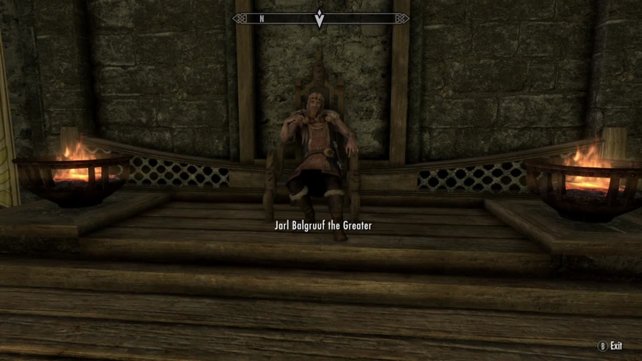 Meeting a man in a chair in skyrim