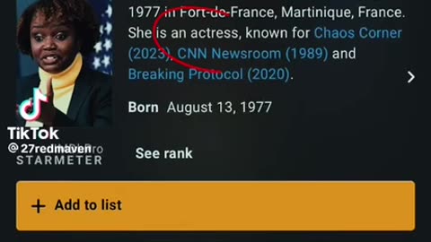 PROOF THAT PRESS SECRETARY KARINE JEAN PIERRE IS A HIRED ACTRESS