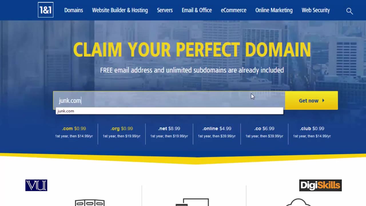 E-Commerce Management / Topic 28 Example Registration of Domain using 1and1.com