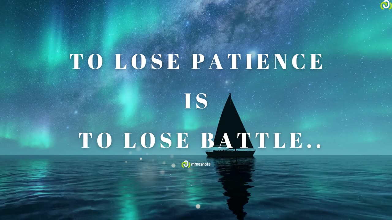 To lose #patience is - to lose #battle... | mmasnote