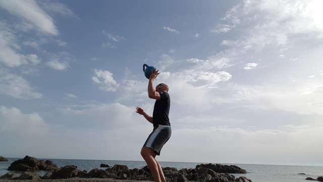 crossfit man training outdoor
