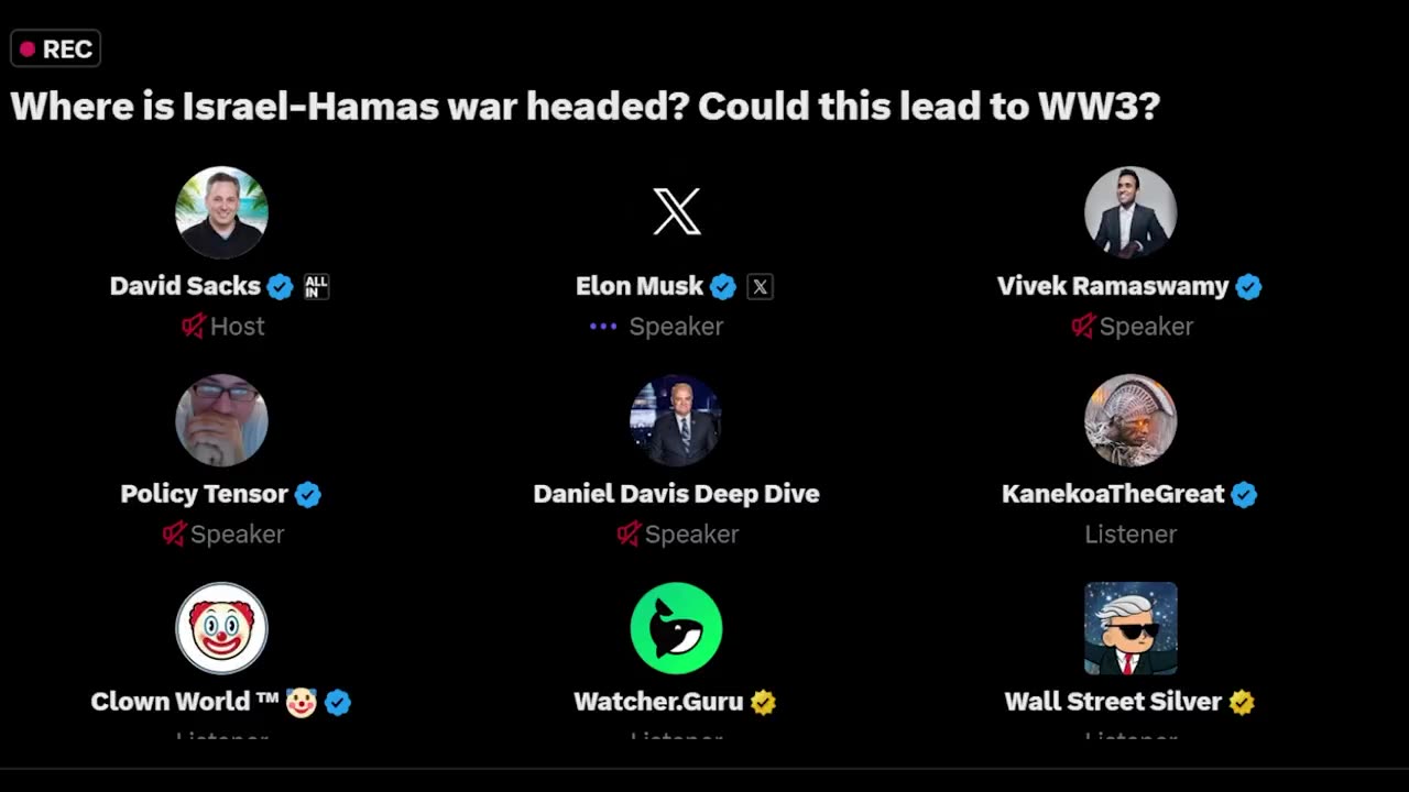 Elon Musk, Vivek Ramaswamy, and David Sacks discuss the growing risk of World War 3