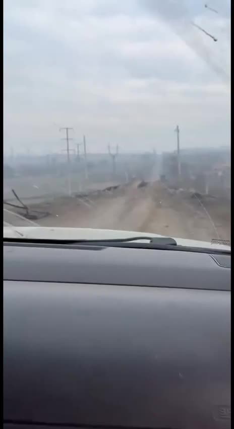 Another video of the "road of death" from the Ukrainian side