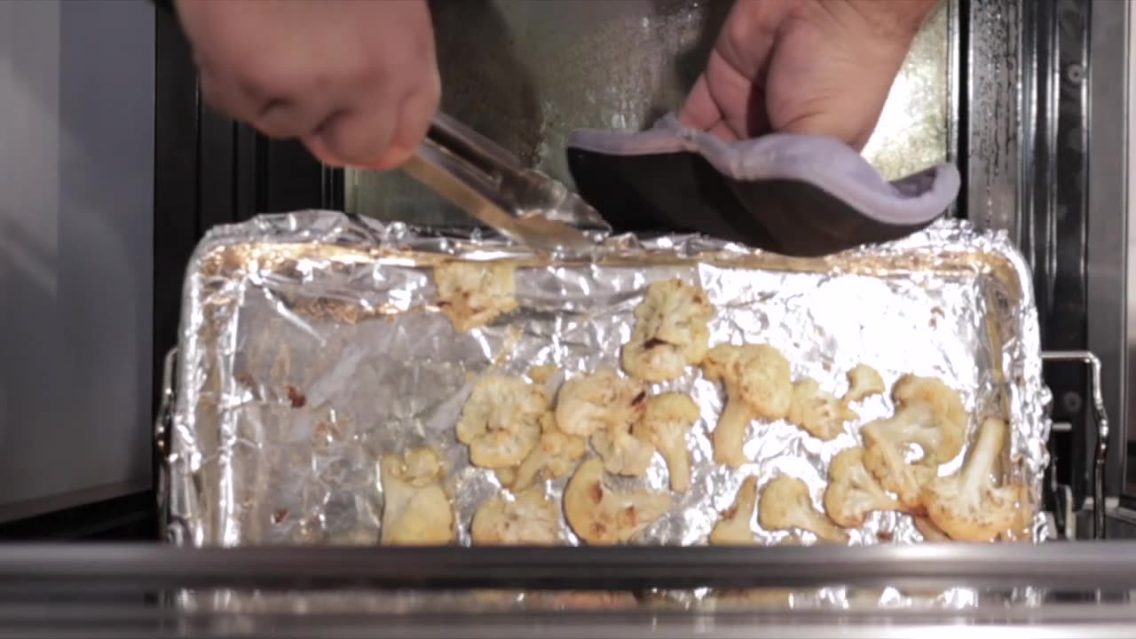 Oven Roasted Cauliflower With Tahini Sauce