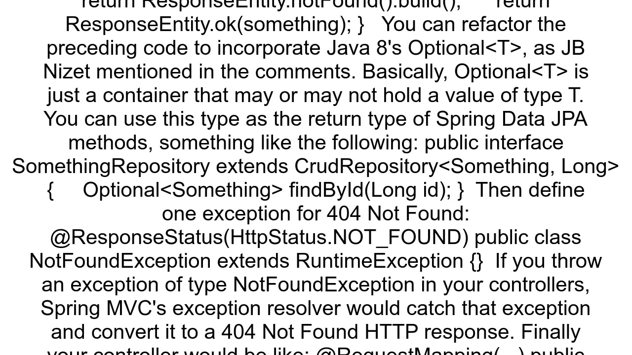 How to properly handle empty resultset with Hibernate and Spring Boot