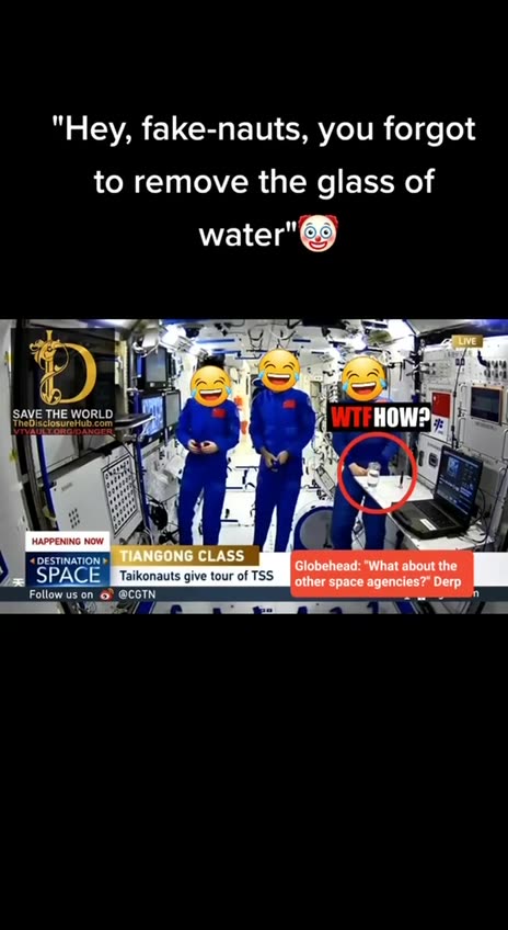 That is too funny. Her hair floats but not the water in the glass.