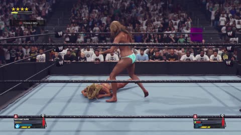 Bikini Submission 2 out of 3 falls match - Maxxine VS Stacy - WWE 2K24