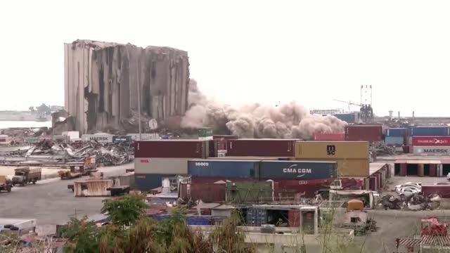 Massive silo collapses in Beirut's explosion zone