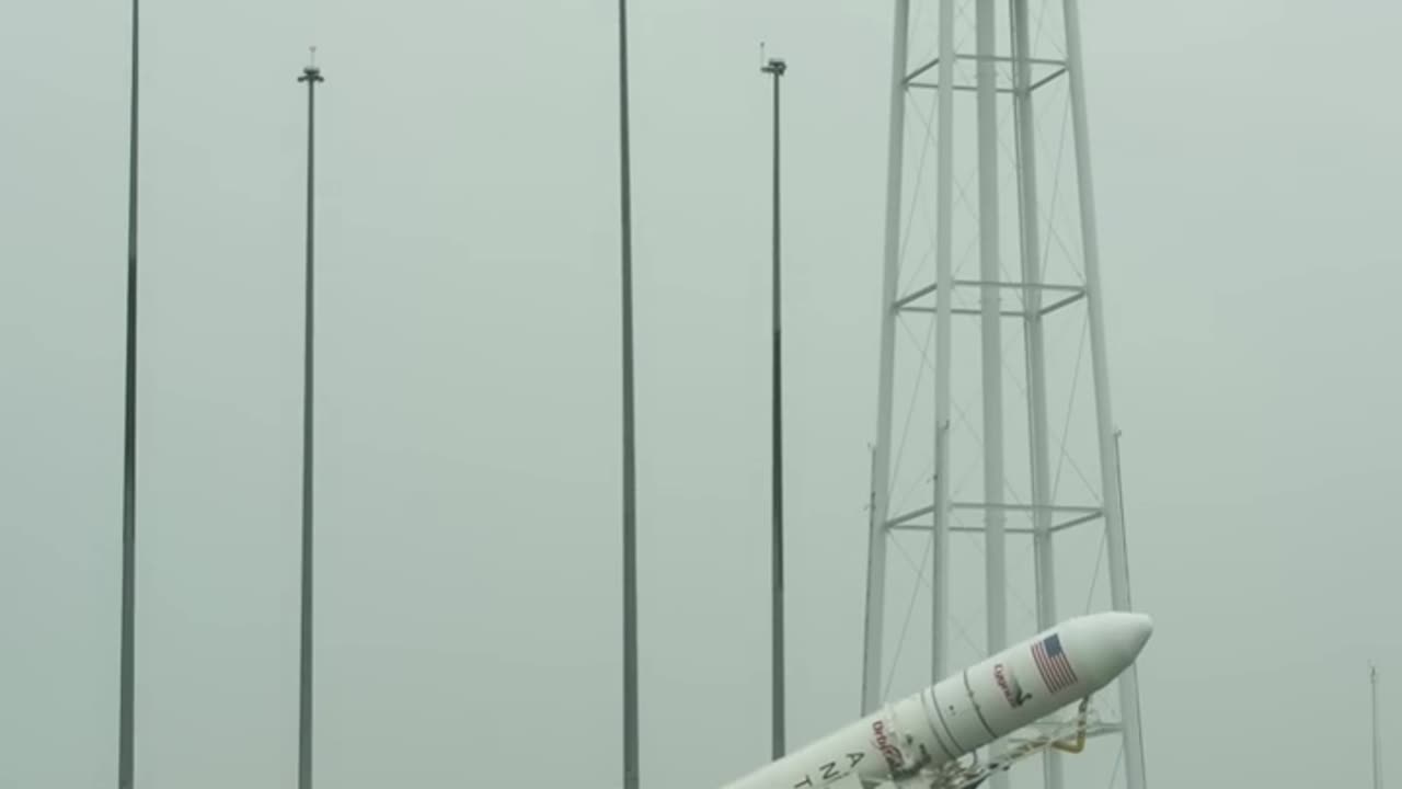 Antares Rocket Raised on Launch Pad