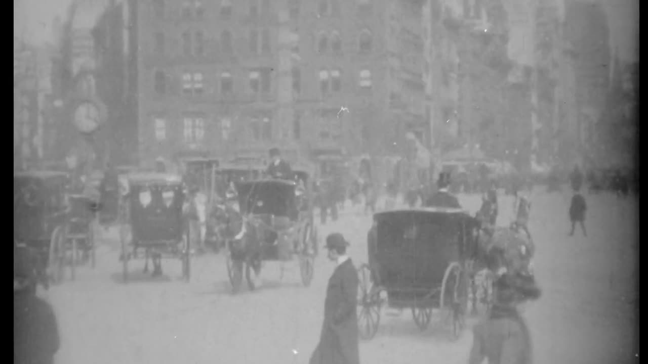 Madison Square, New York (1902 Original Black & White Film)