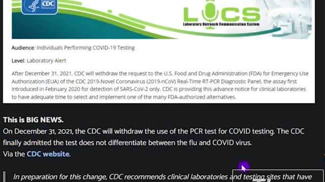 CDC Says To No Longer Use PCR Tests