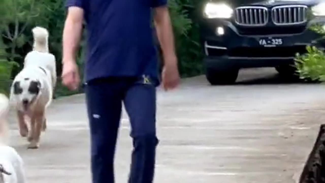 Pakistani ex Prime Minister imran khan walking at home